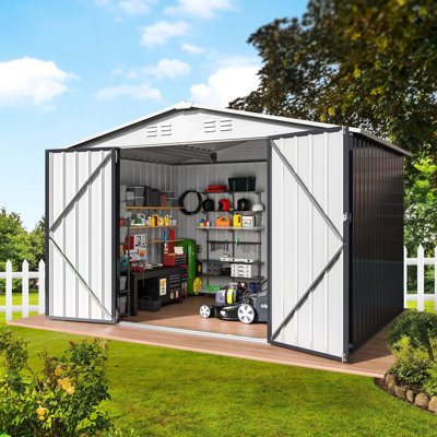 Polar Aurora 6 ft. W x 8 ft. D Metal Storage Shed with Updated